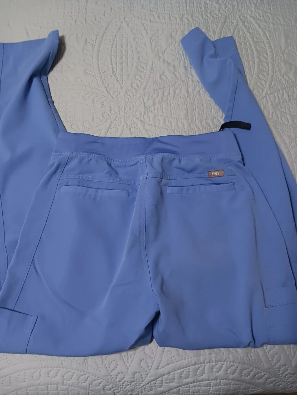 Figs Technical collection scrub Pants XS ceil blue straight leg cargo pockets